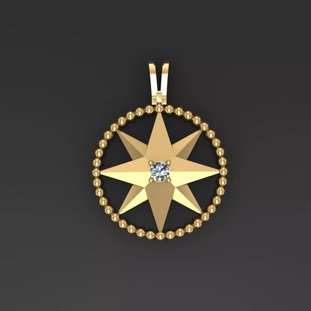 Wind rose pendant 3D print model