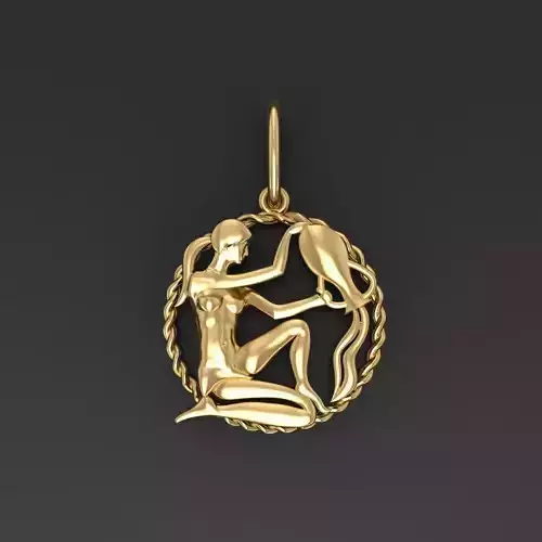 Aquarius Zodiac Pendant  3D print model