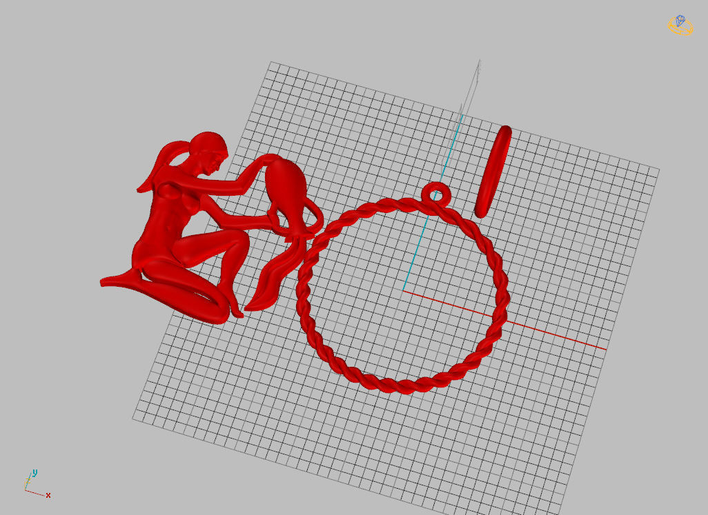 Aquarius Zodiac Pendant  3D print model_10