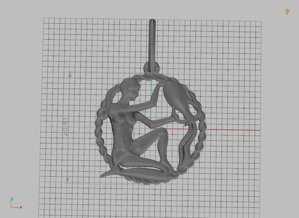 Aquarius Zodiac Pendant  3D print model_9
