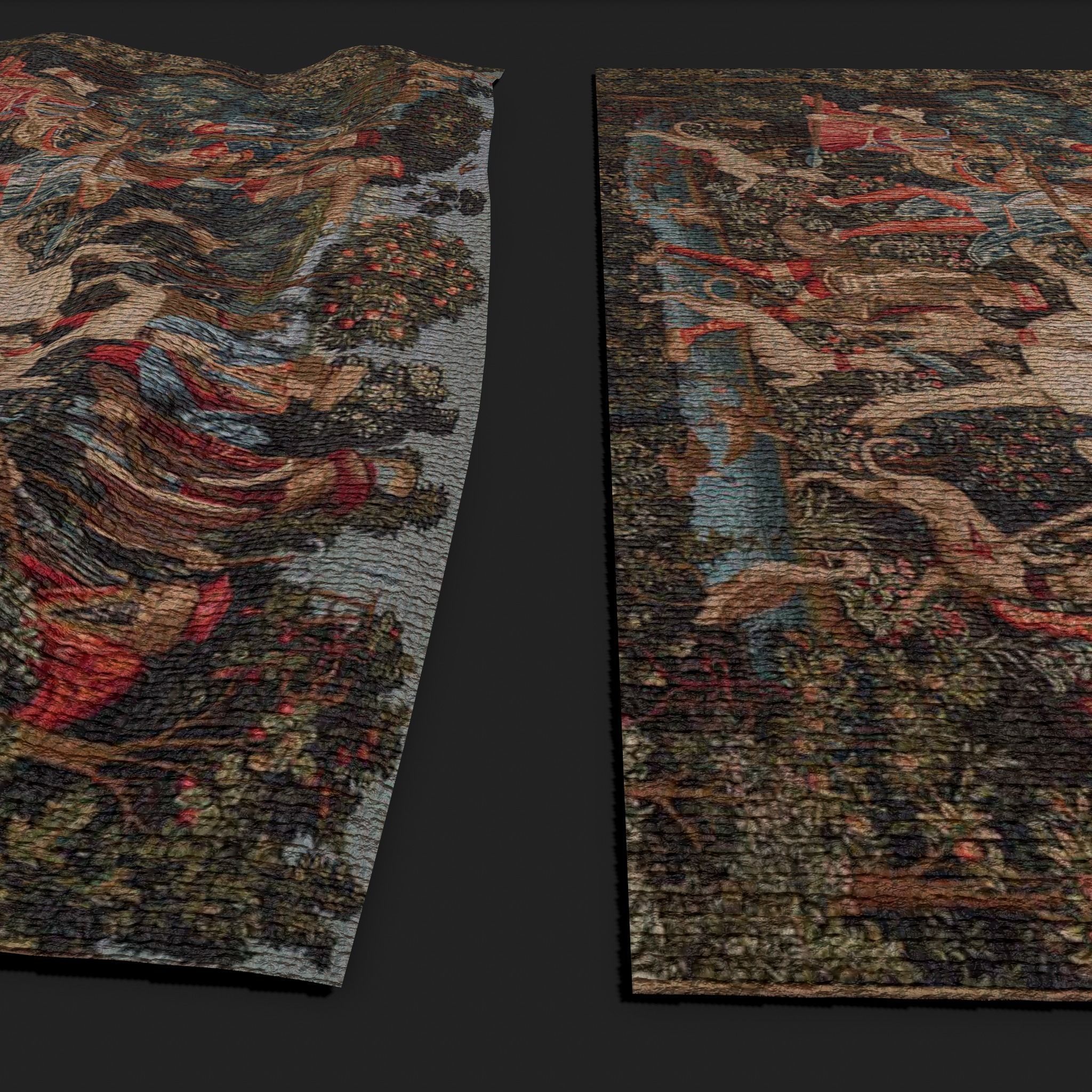 Courtyard Tapestry Low-poly 3D model_11