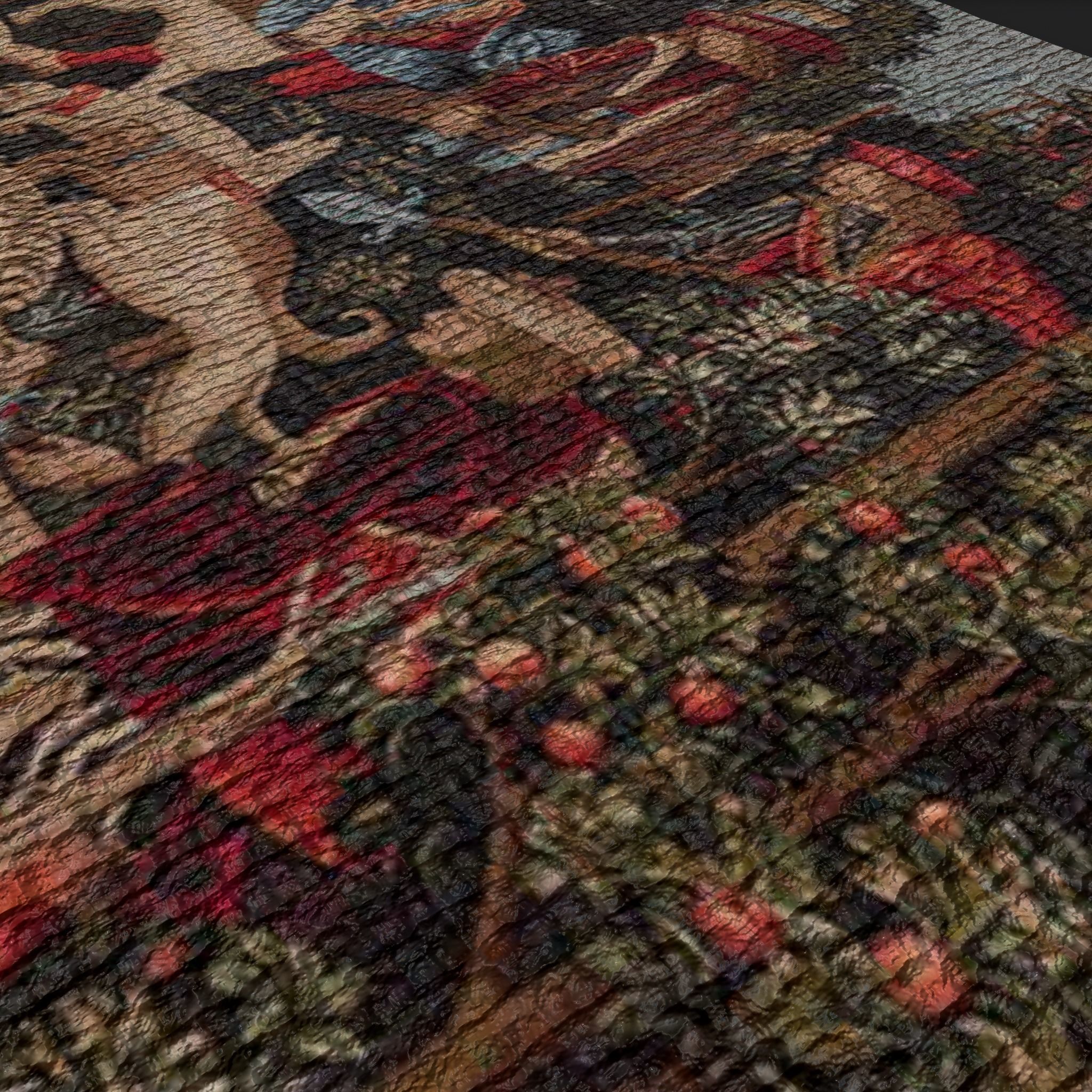 Courtyard Tapestry Low-poly 3D model_14