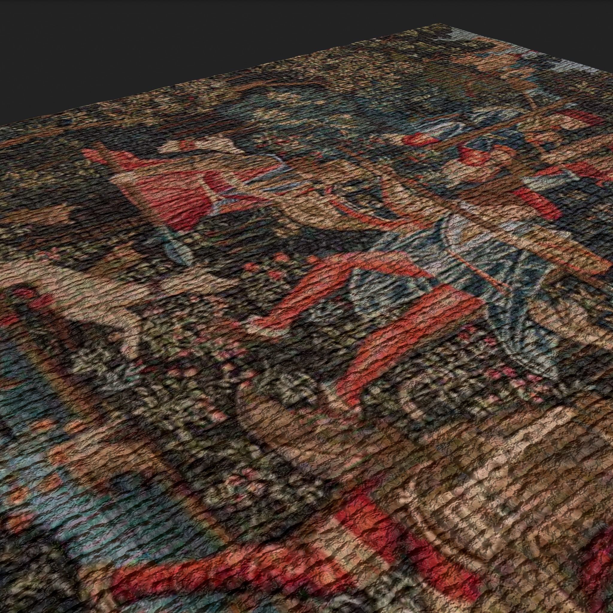 Courtyard Tapestry Low-poly 3D model_13