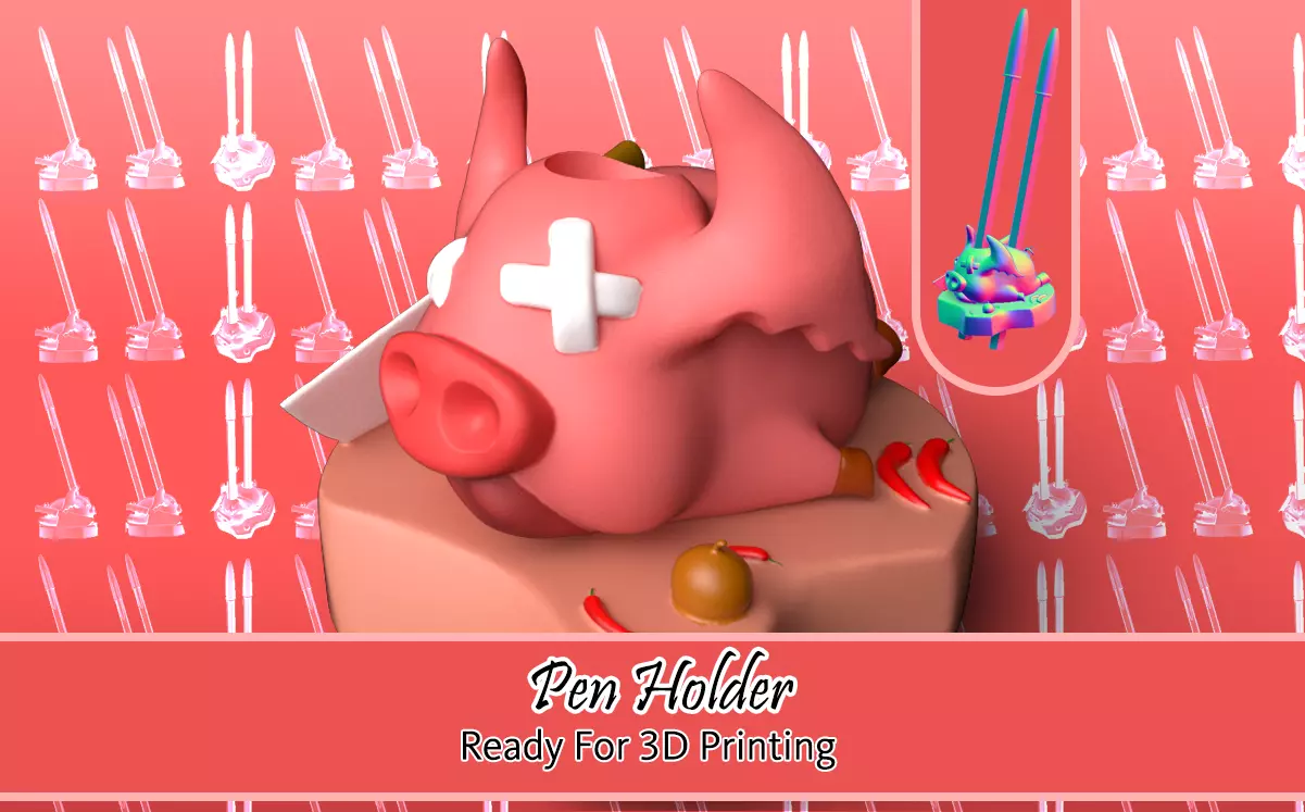 SD Pig Pen holder Ready to 3d Printing 2 Part 3D print model