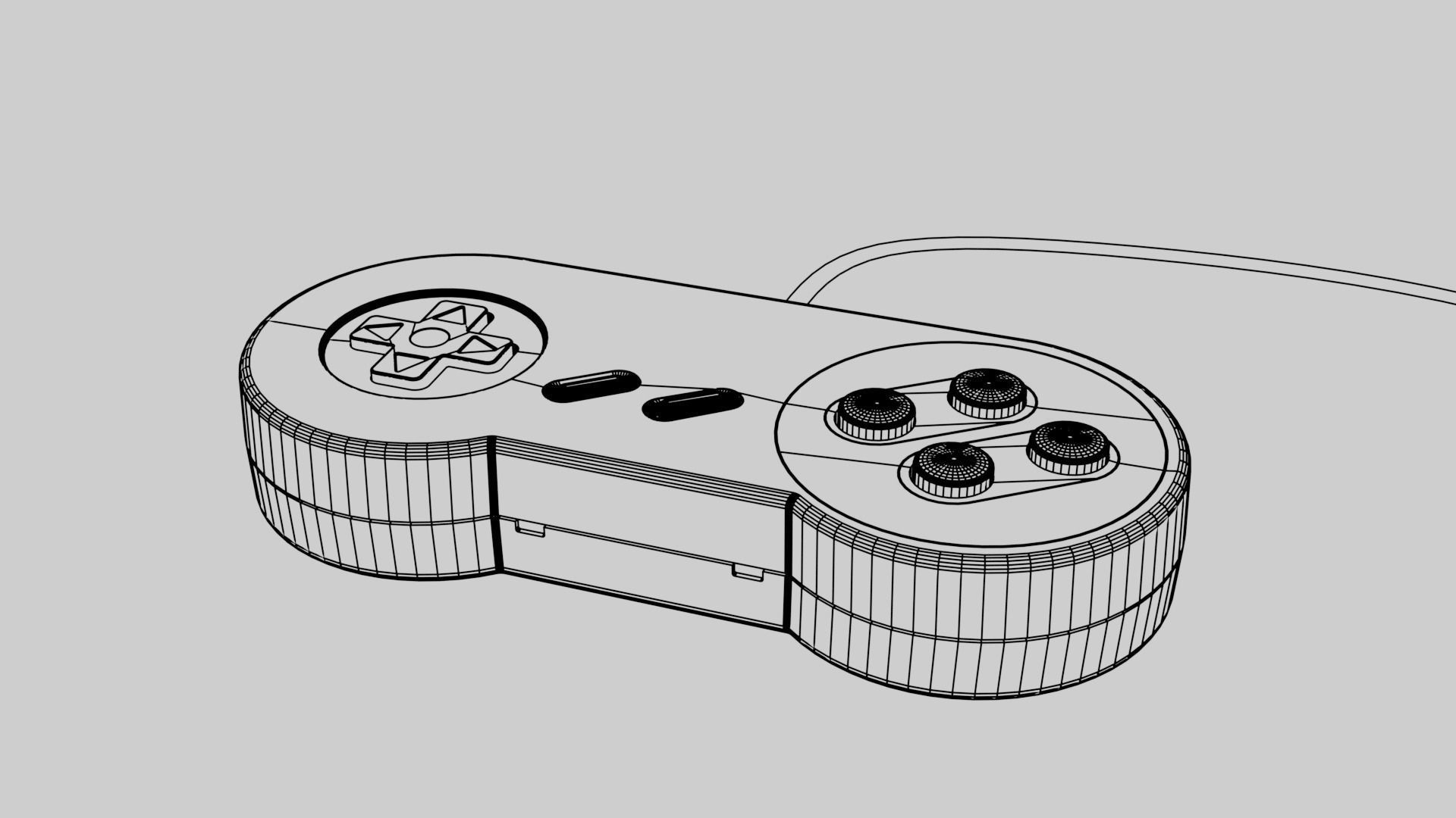 Nintendo SNES Controller Free 3D model_2