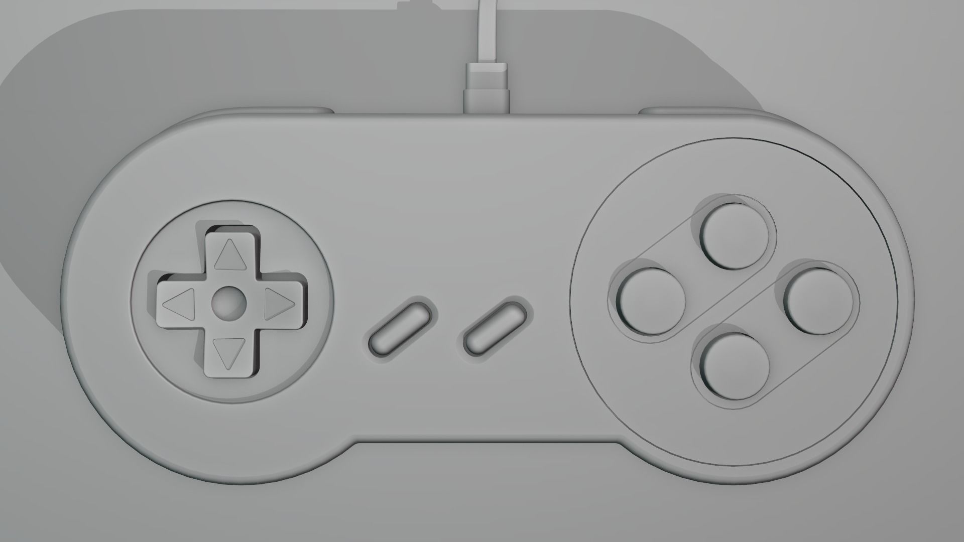 Nintendo SNES Controller Free 3D model_5