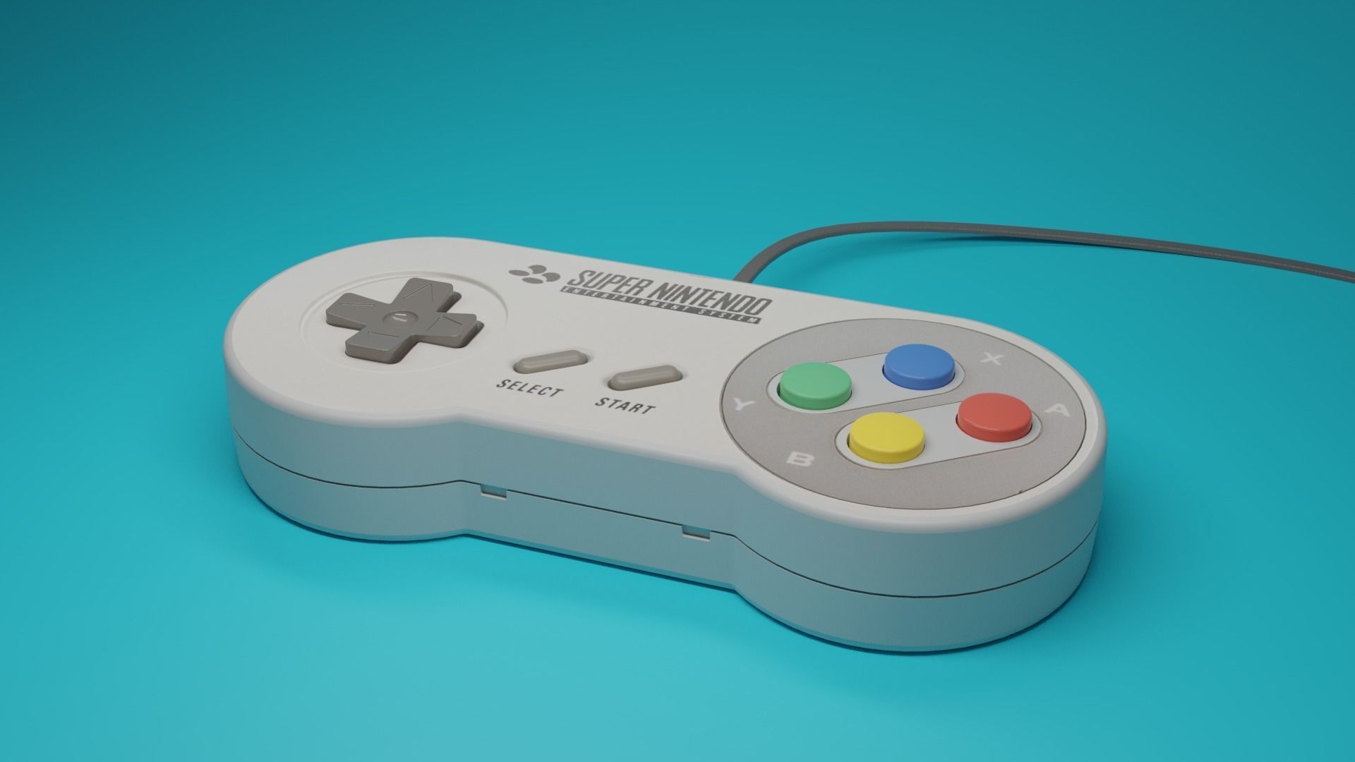 Nintendo SNES Controller Free 3D model_1