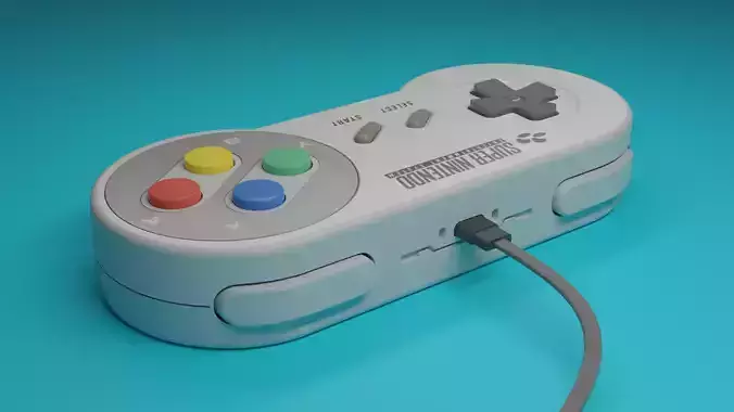 Nintendo SNES Controller Free 3D model