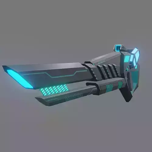 Low Poly Scifi Gun Low-poly 3D model