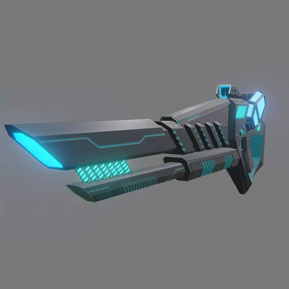Low Poly Scifi Gun Low-poly 3D model