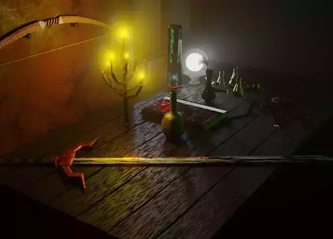 WitcherTable sword on table