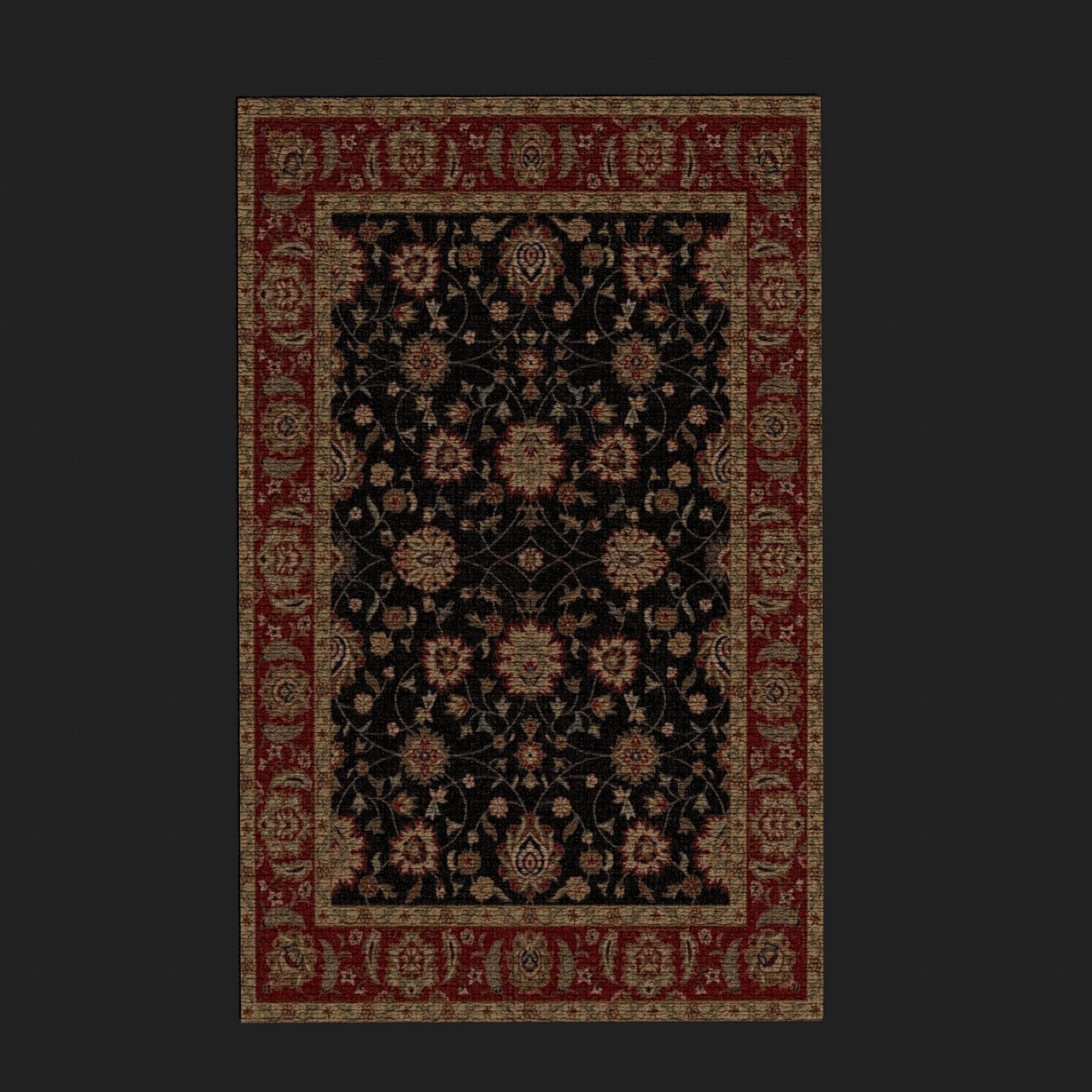 Medieval Style Flower Tapestry and Persian Red Tapestry 3D Model Collection_25
