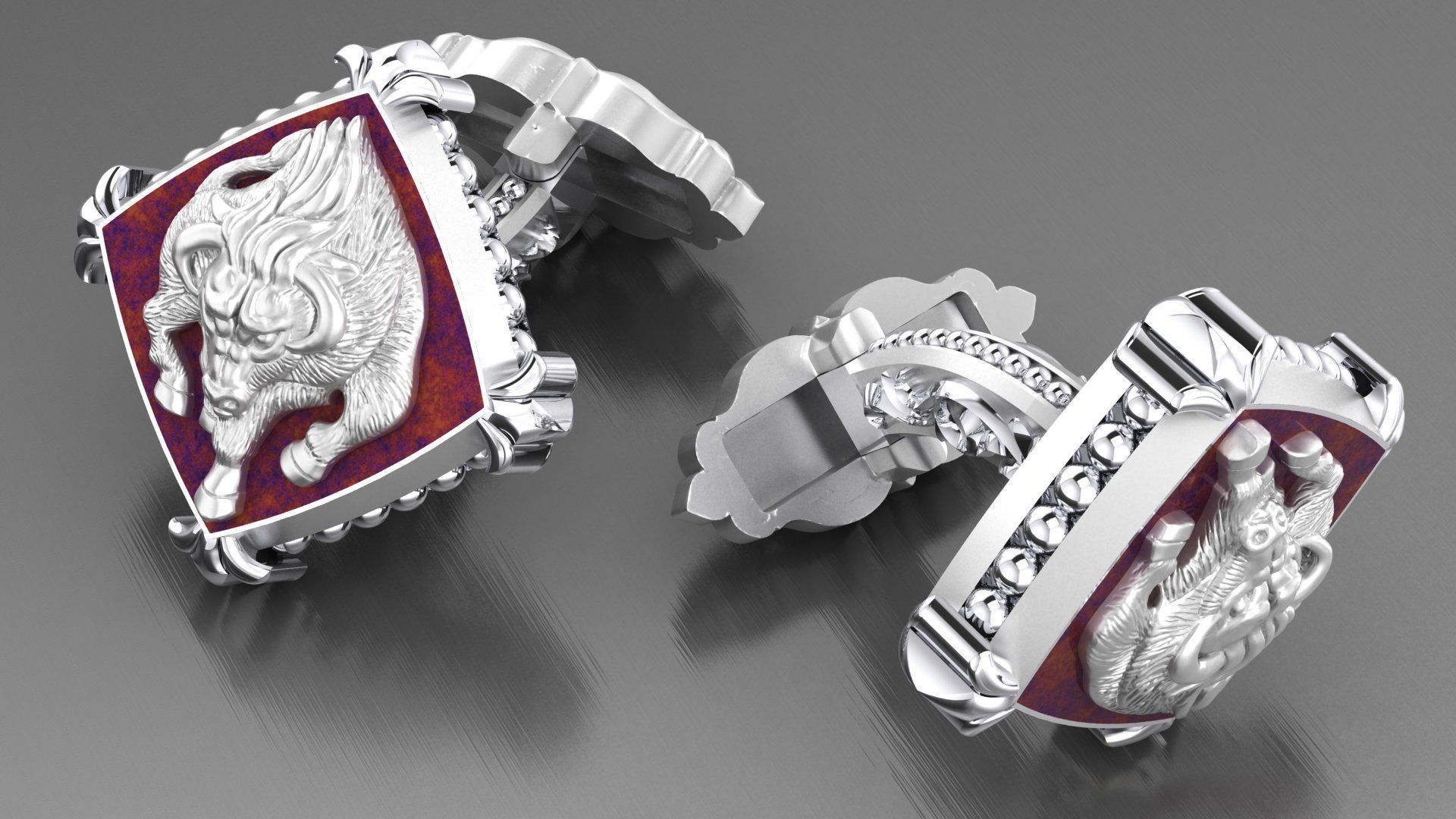 Zodiac signs Cufflinks Calf 3D print model_1