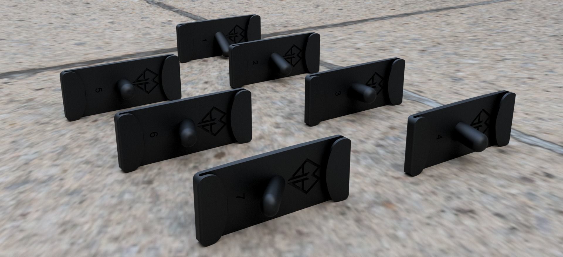 Kunai Set for plate carriers 3D print model_5