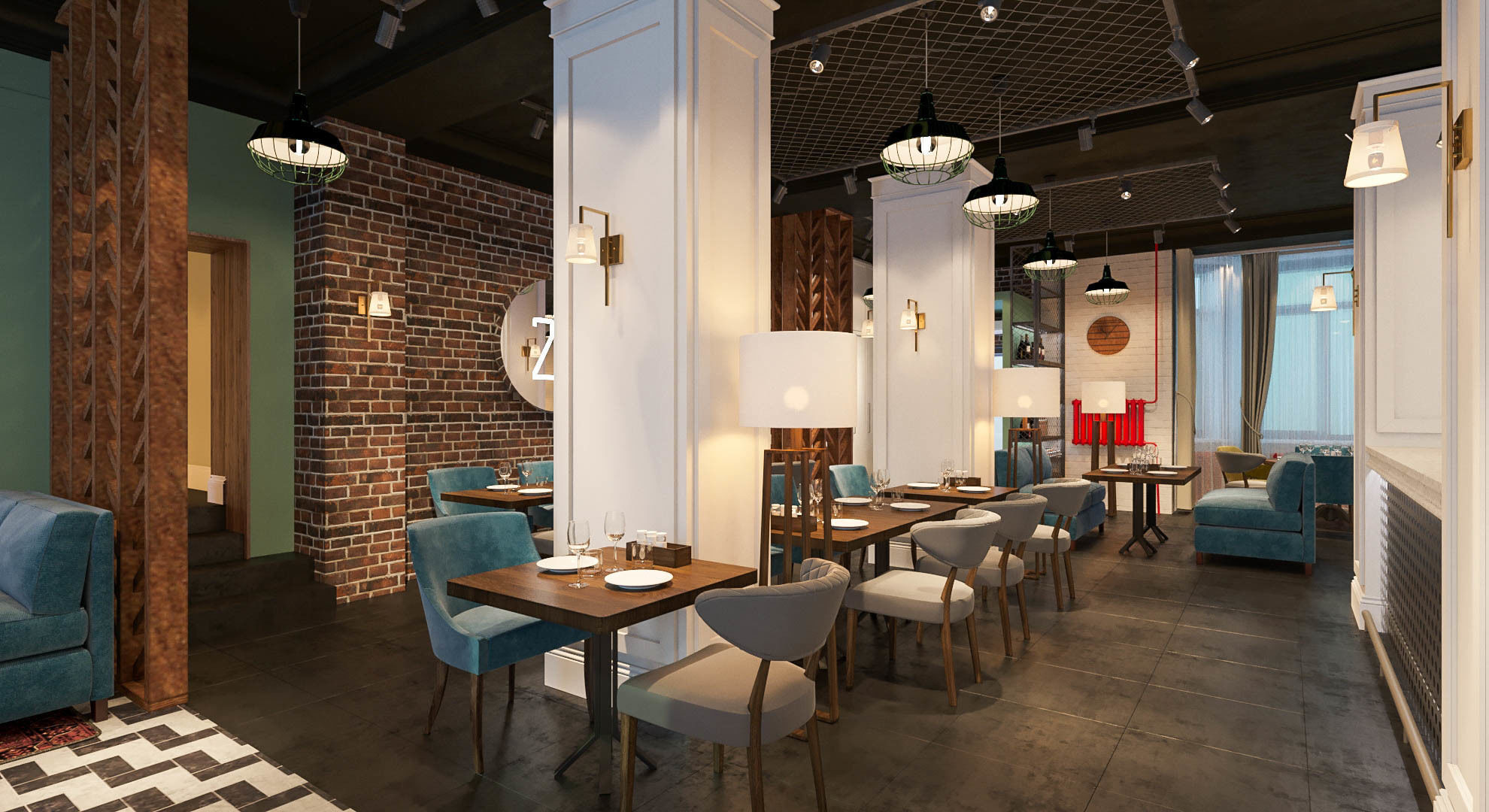 Restaurant 3d model interior design of in london 3D model_4