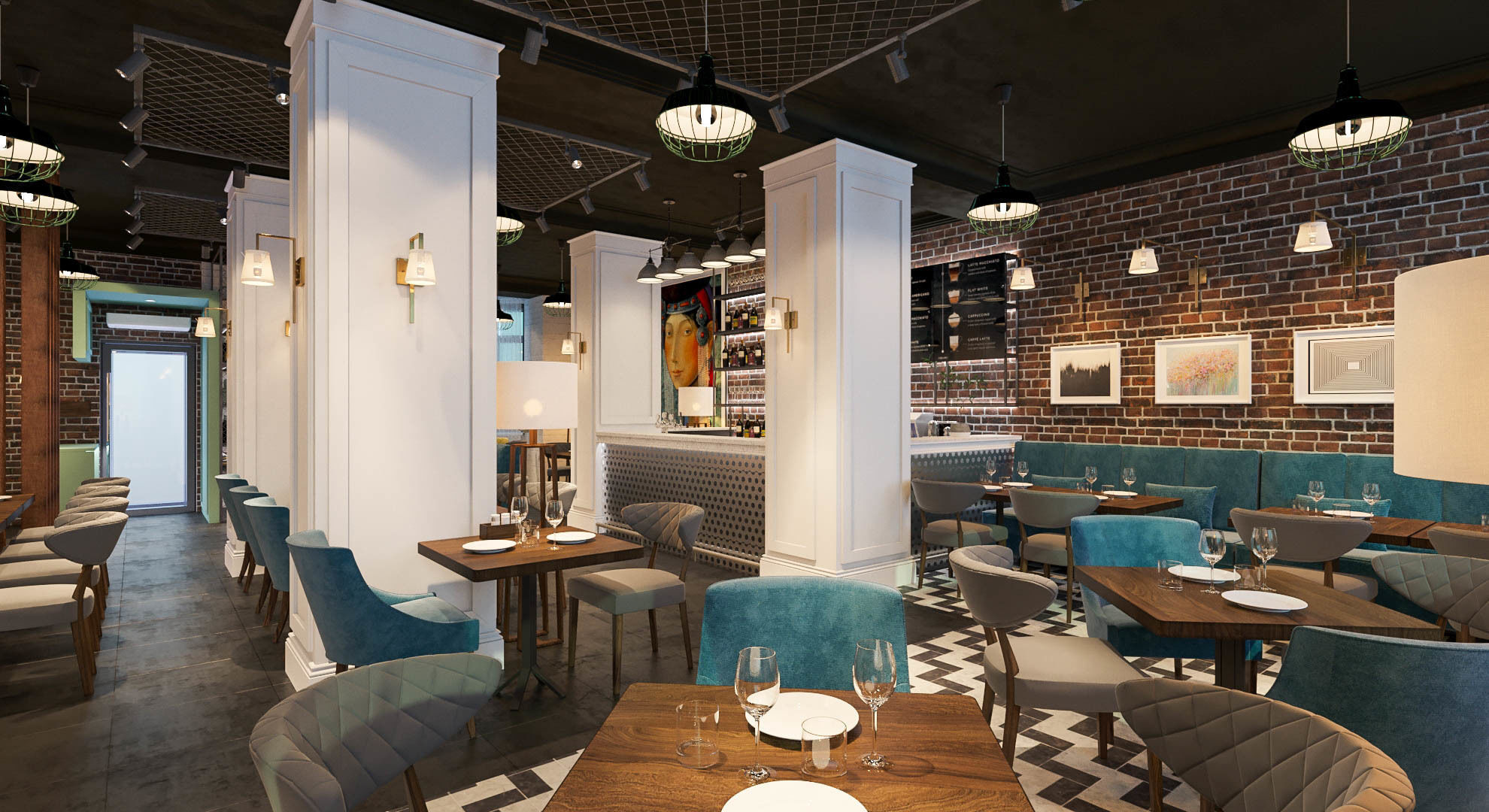 Restaurant 3d model interior design of in london 3D model_1