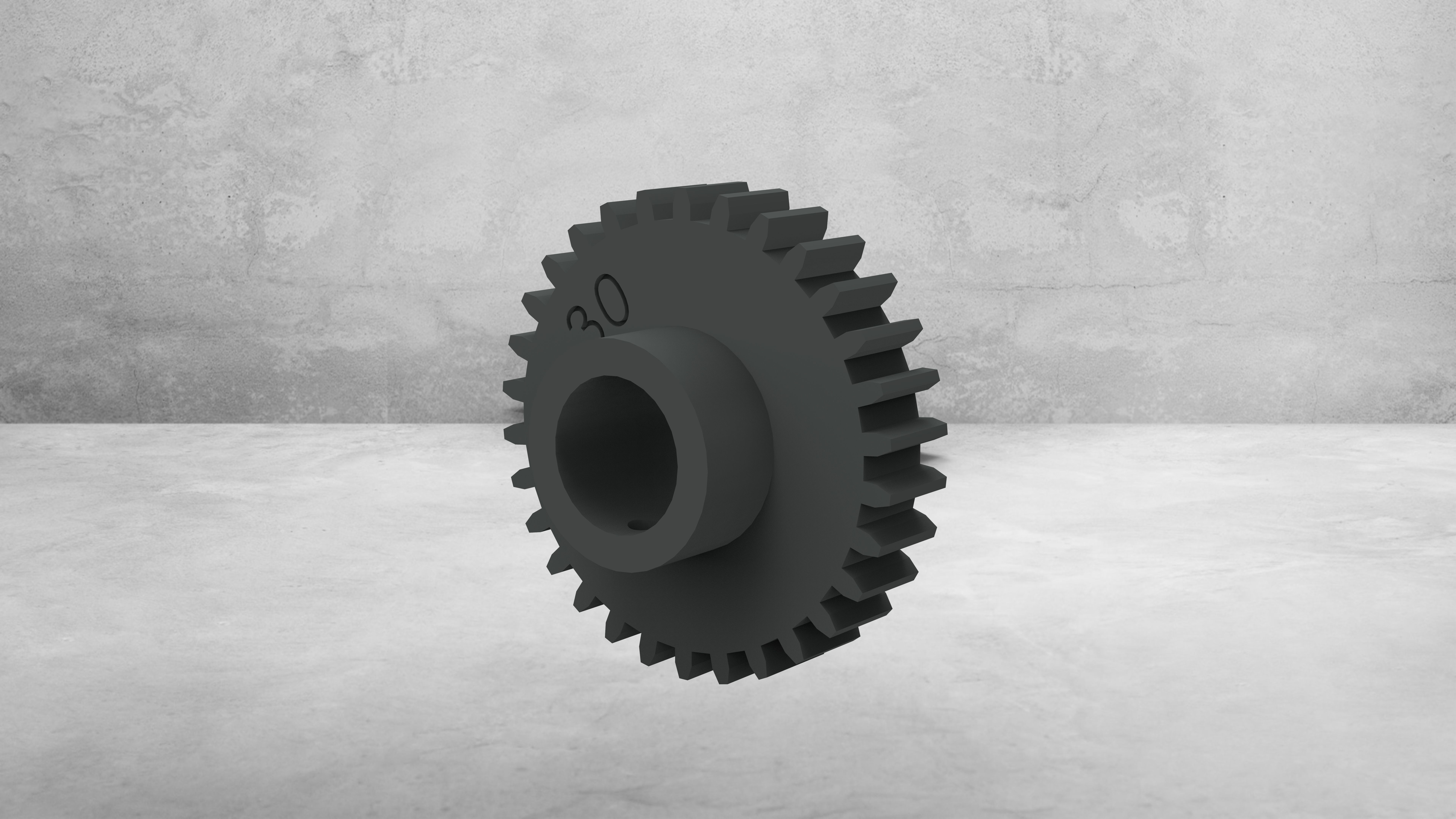 30 THEETH SPUR GEAR Free 3D model_1