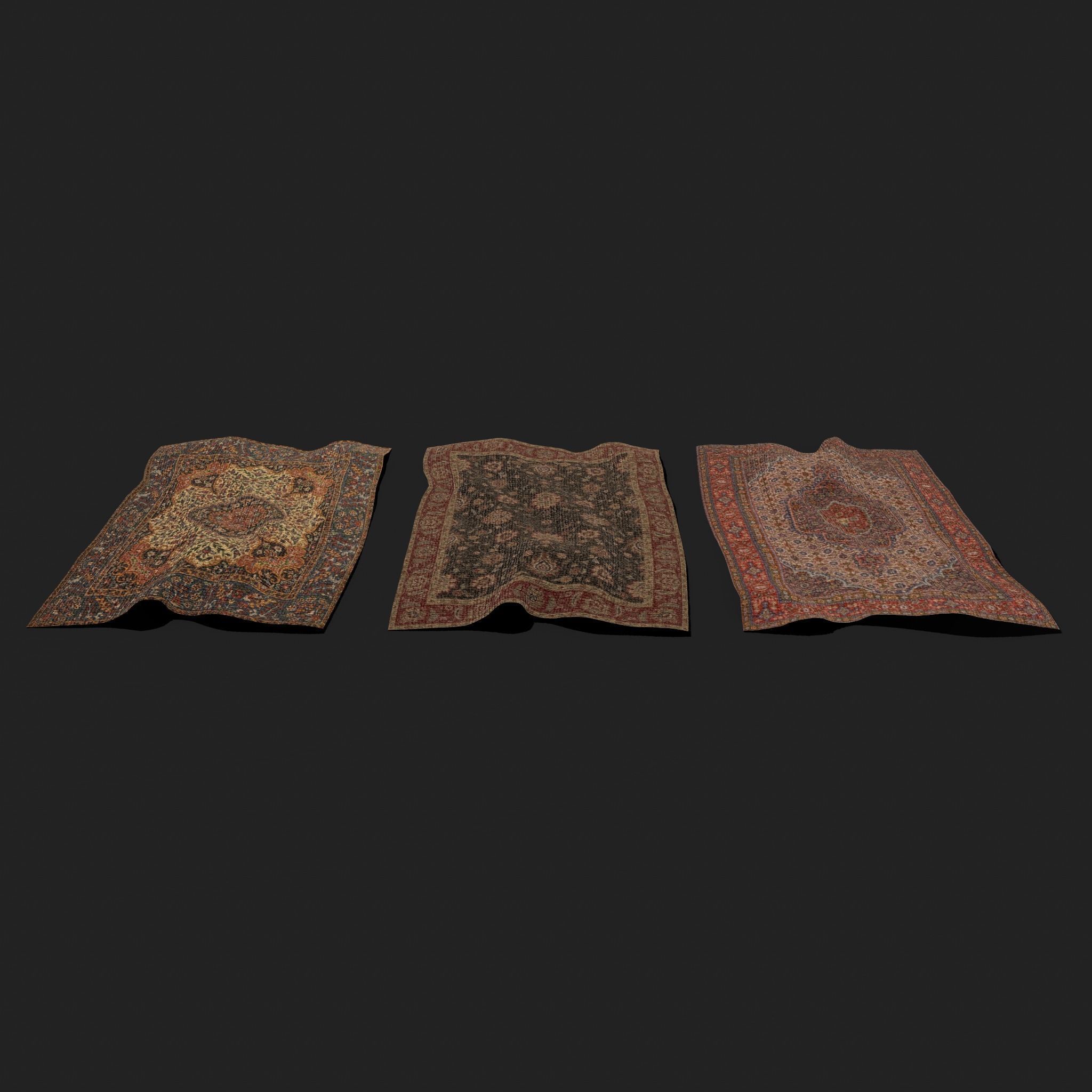 Three Highly Detailed Medieval Tapestry 3D Model Collection_10