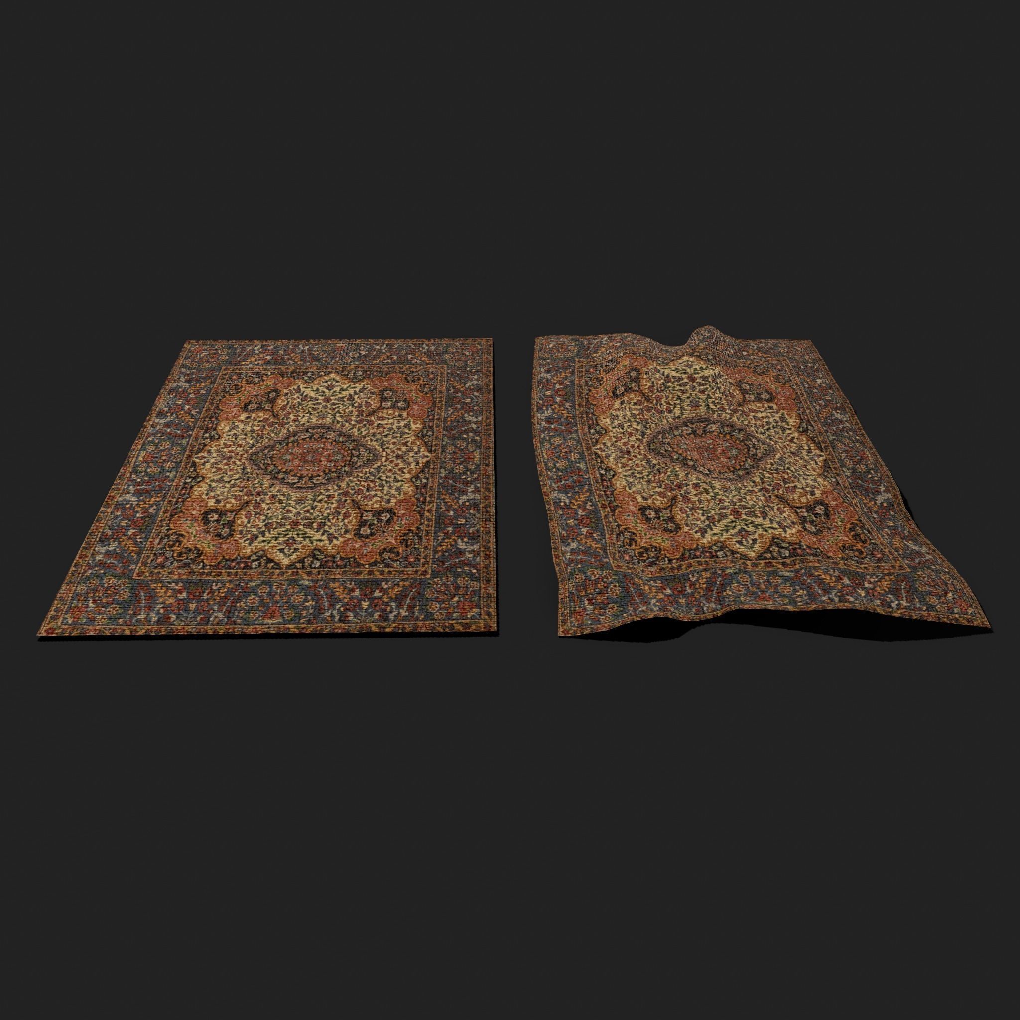  Four Highly Detailed Medieval Style Tapestries 3D Model Collection_22