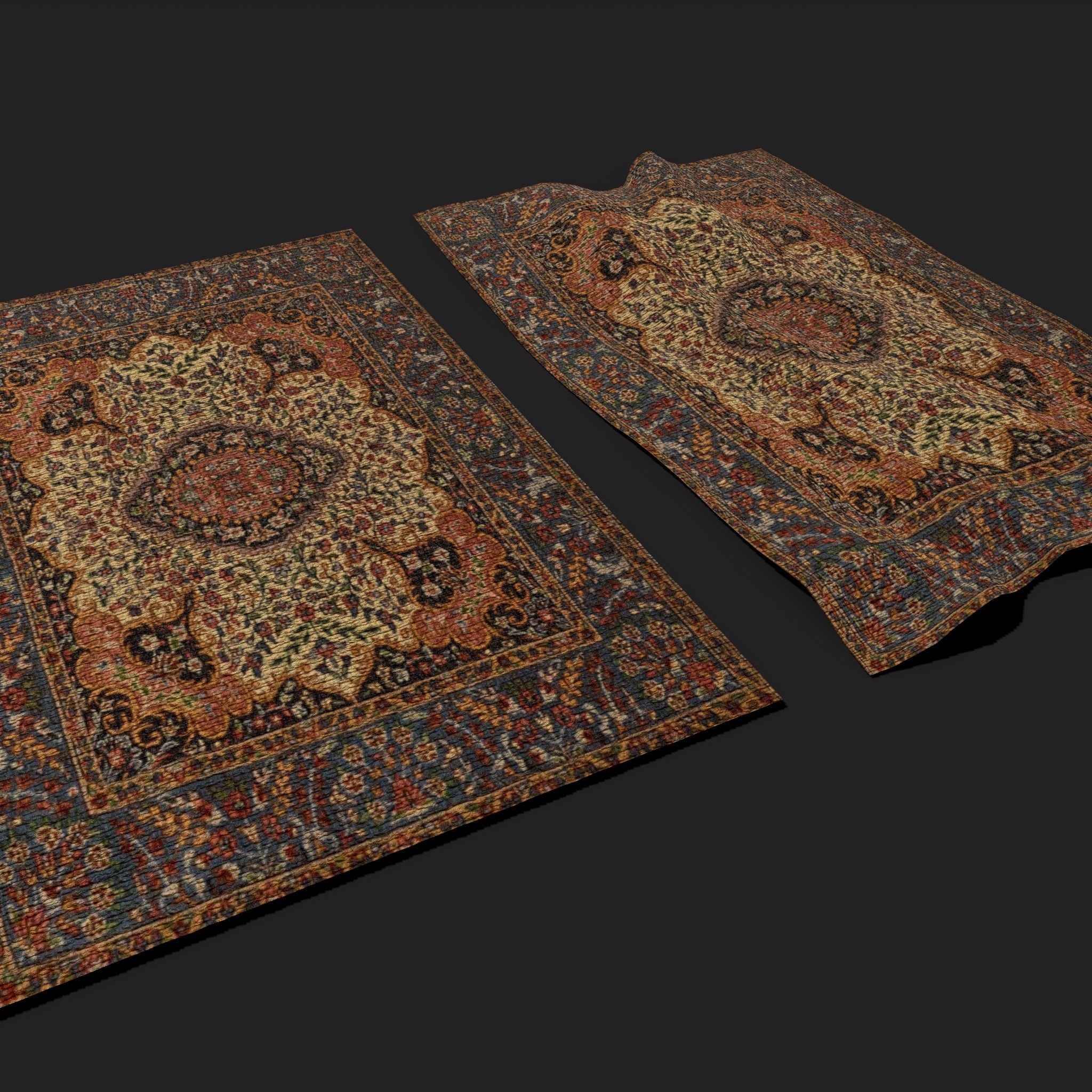 Four Highly Detailed Medieval Style Tapestries 3D Model Collection_37