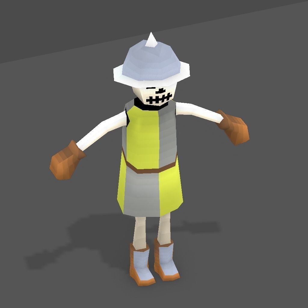 Fantasy Medieval Character Low-poly 3D model_9