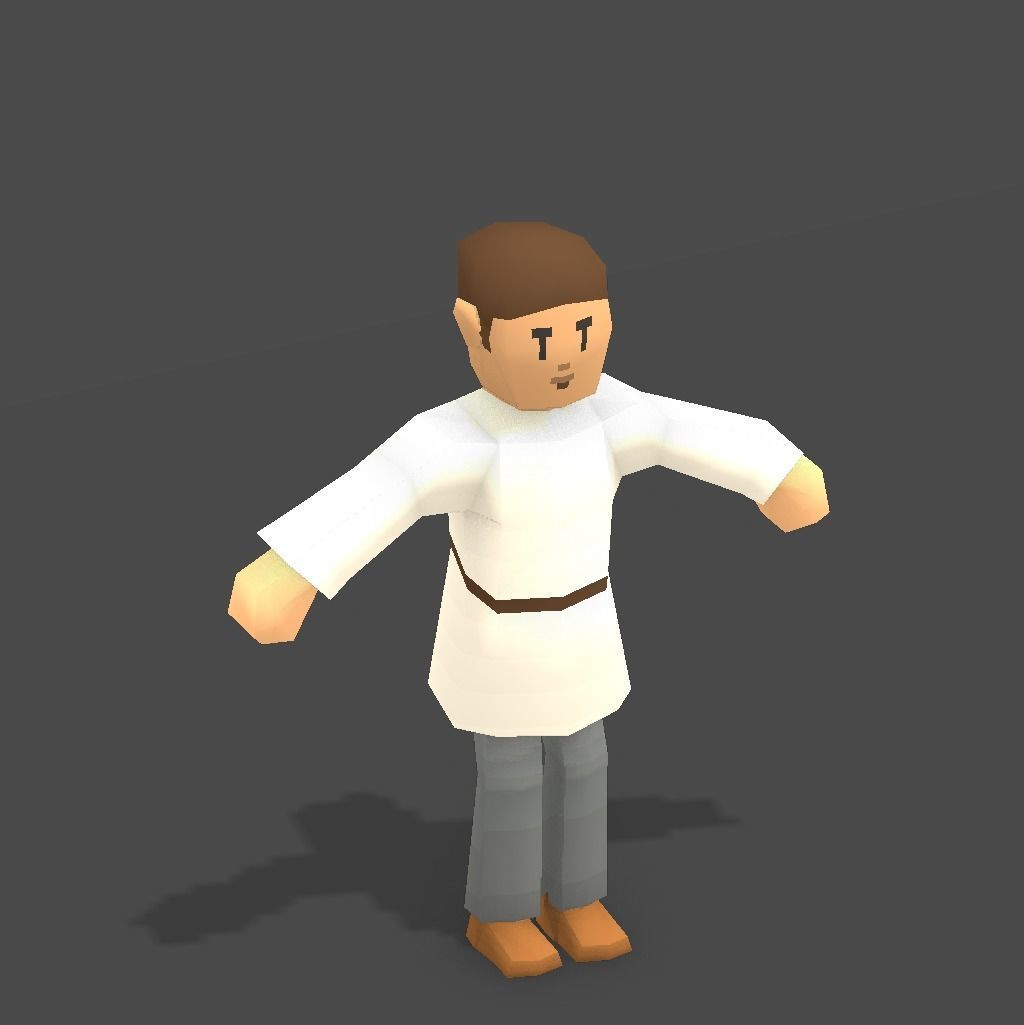 Fantasy Medieval Character Low-poly 3D model_4