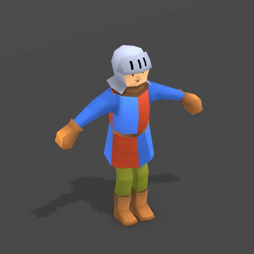 Fantasy Medieval Character Low-poly 3D model_12