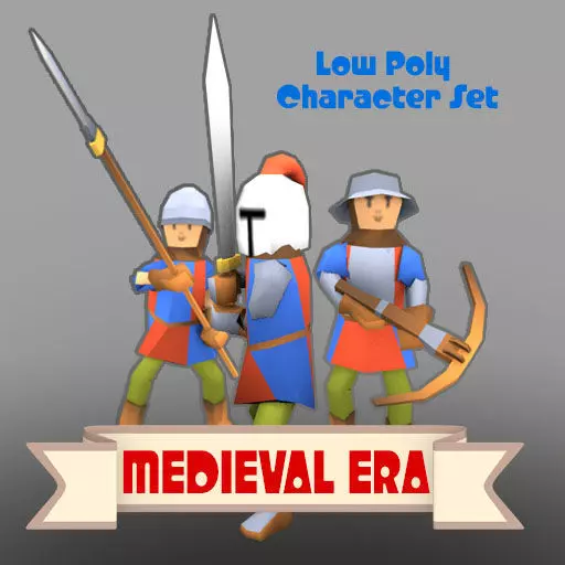 Fantasy Medieval Character Low-poly 3D model_0