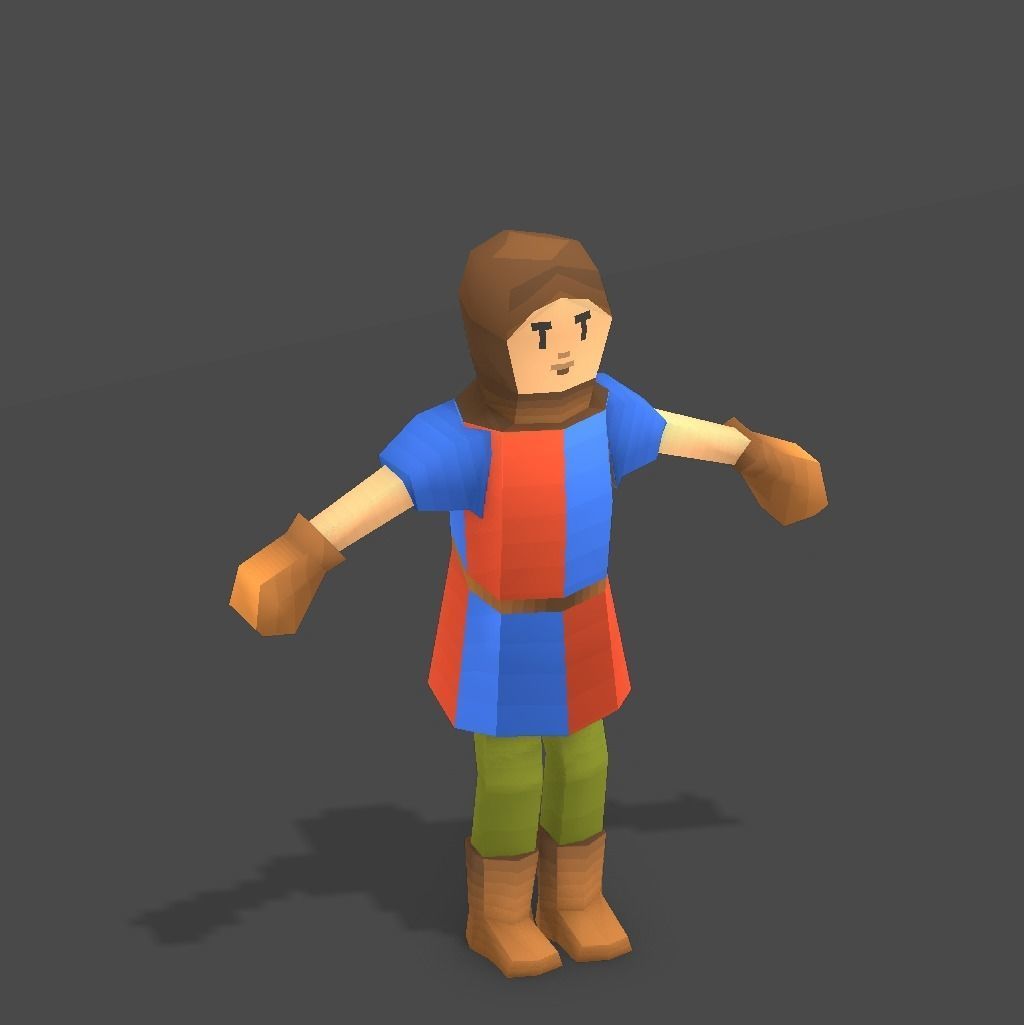 Fantasy Medieval Character Low-poly 3D model_16