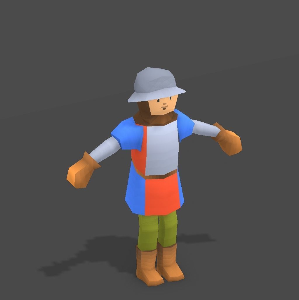 Fantasy Medieval Character Low-poly 3D model_15