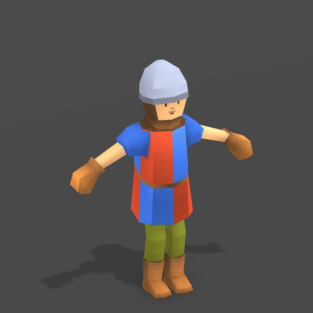Fantasy Medieval Character Low-poly 3D model_14