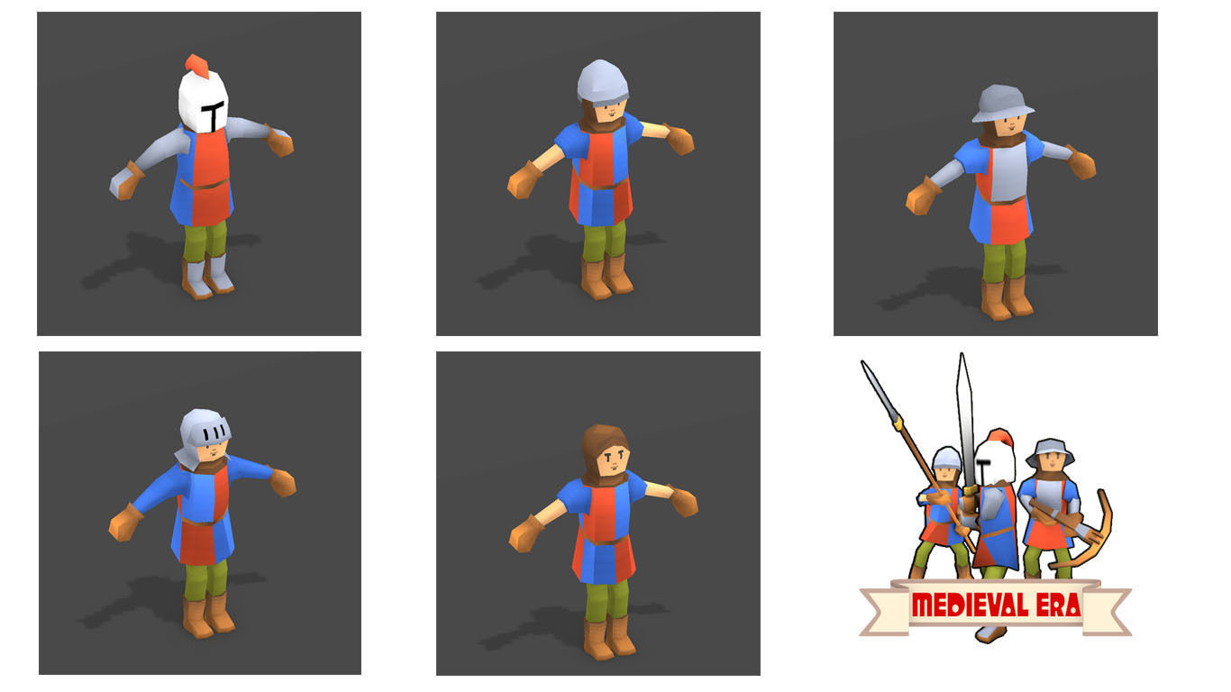 Fantasy Medieval Character Low-poly 3D model_3
