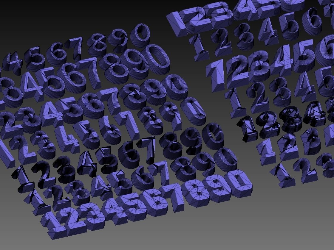 NUMBER set of metal numbers 3D print model_7