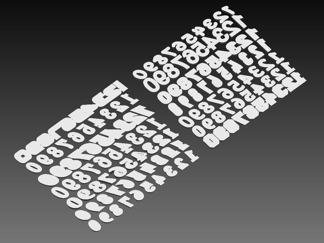 NUMBER set of metal numbers 3D print model_6