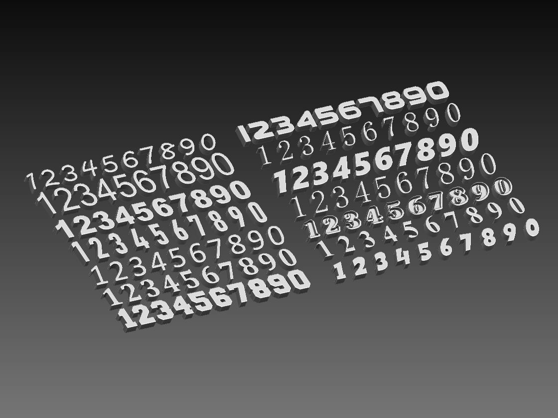 NUMBER set of metal numbers 3D print model_5