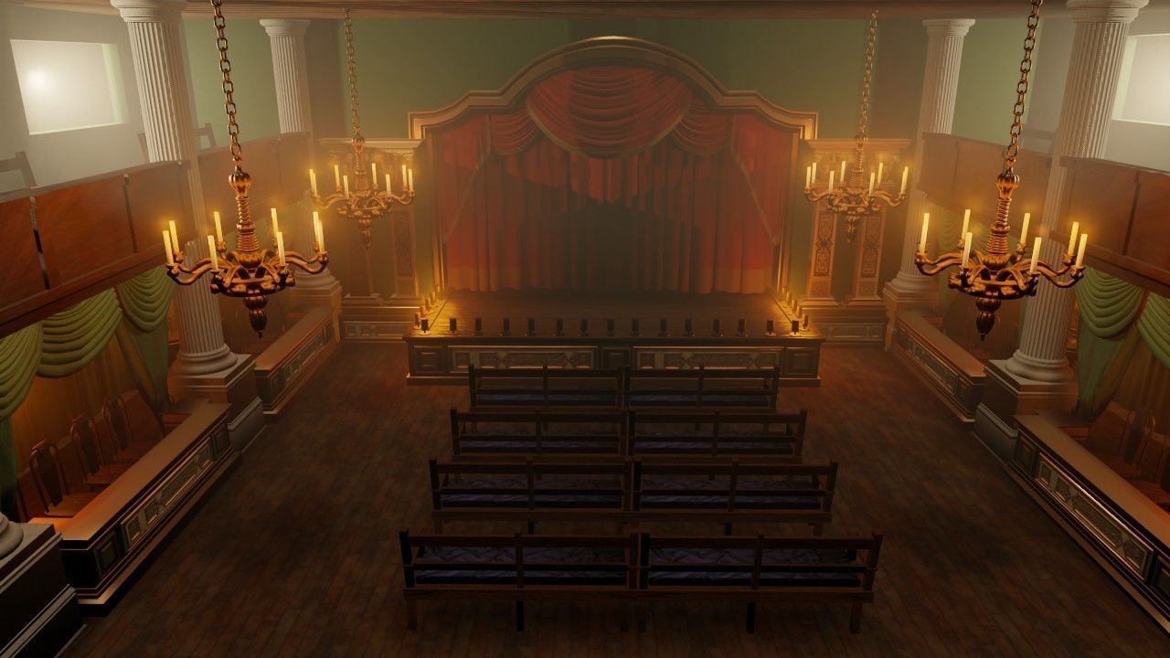  Virtual Classic Theater Stage  3D model_4