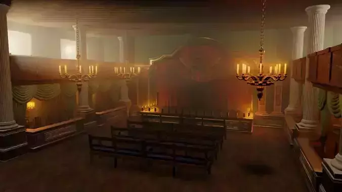  Virtual Classic Theater Stage  3D model