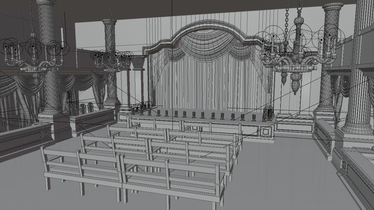  Virtual Classic Theater Stage  3D model_5