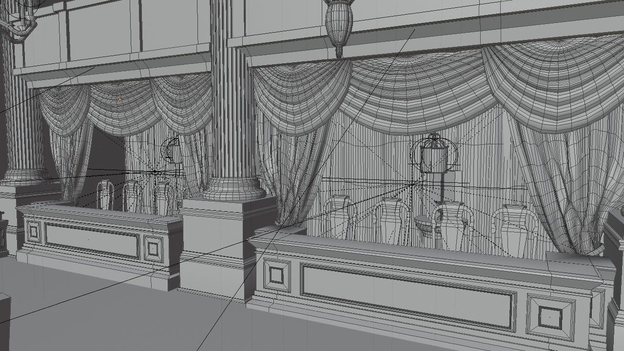  Virtual Classic Theater Stage  3D model_6