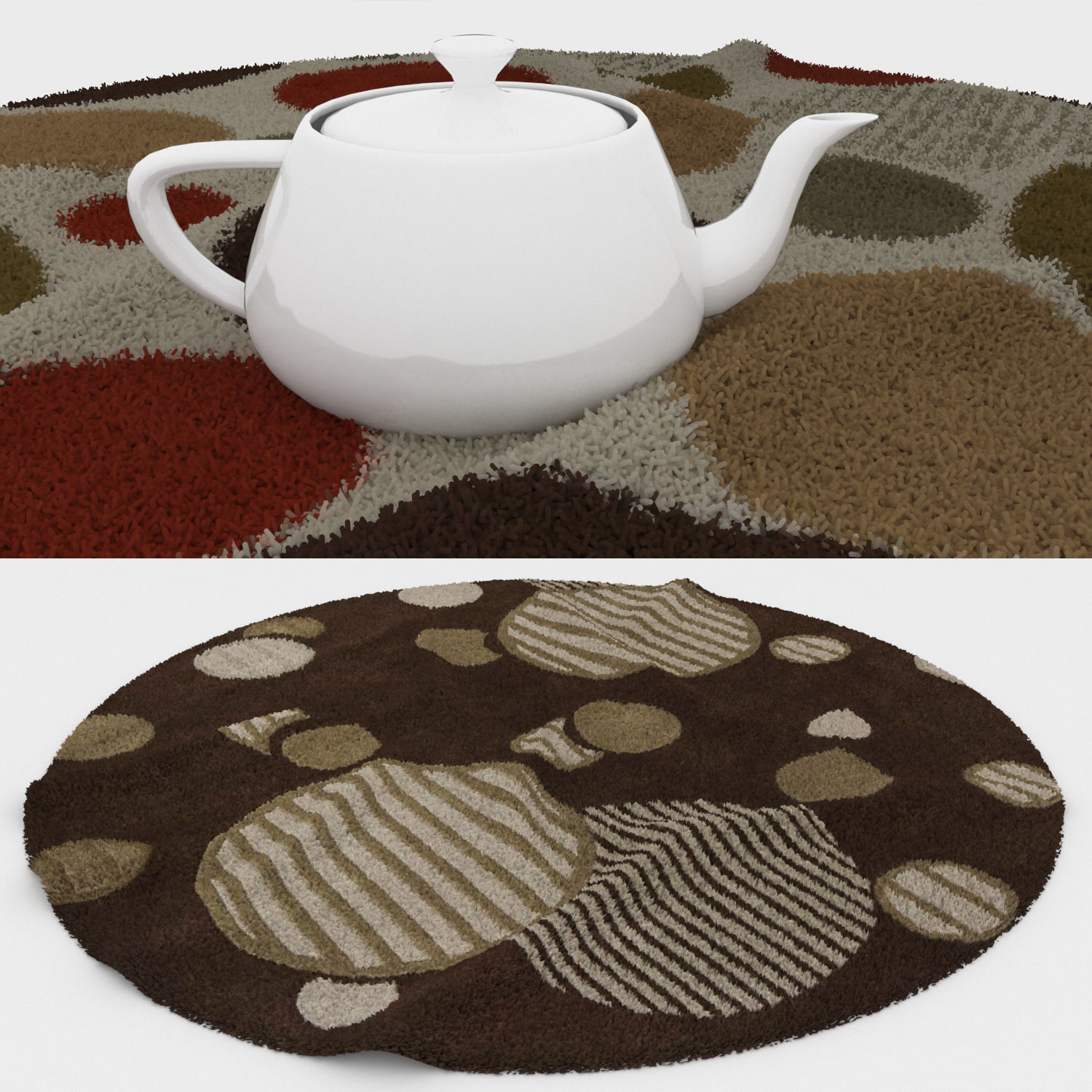 Round Rug Set 189 3D model_2