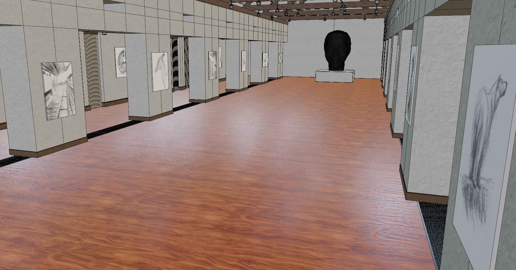 Art Gallery Low-poly 3D model_9