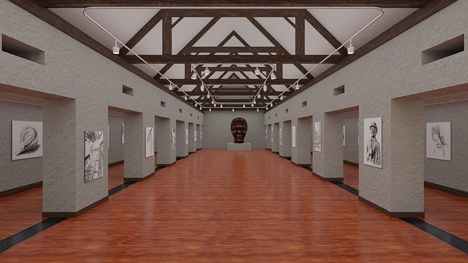 Art Gallery Low-poly 3D model