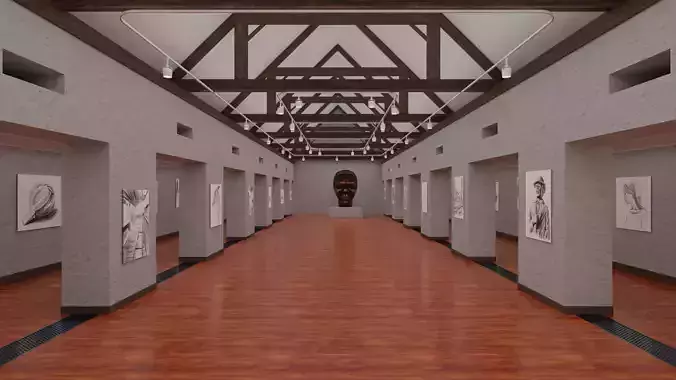 Art Gallery Low-poly 3D model
