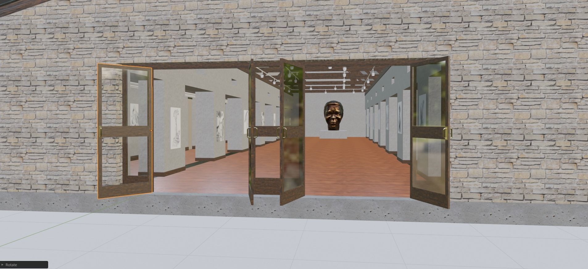 Art Gallery Low-poly 3D model_17