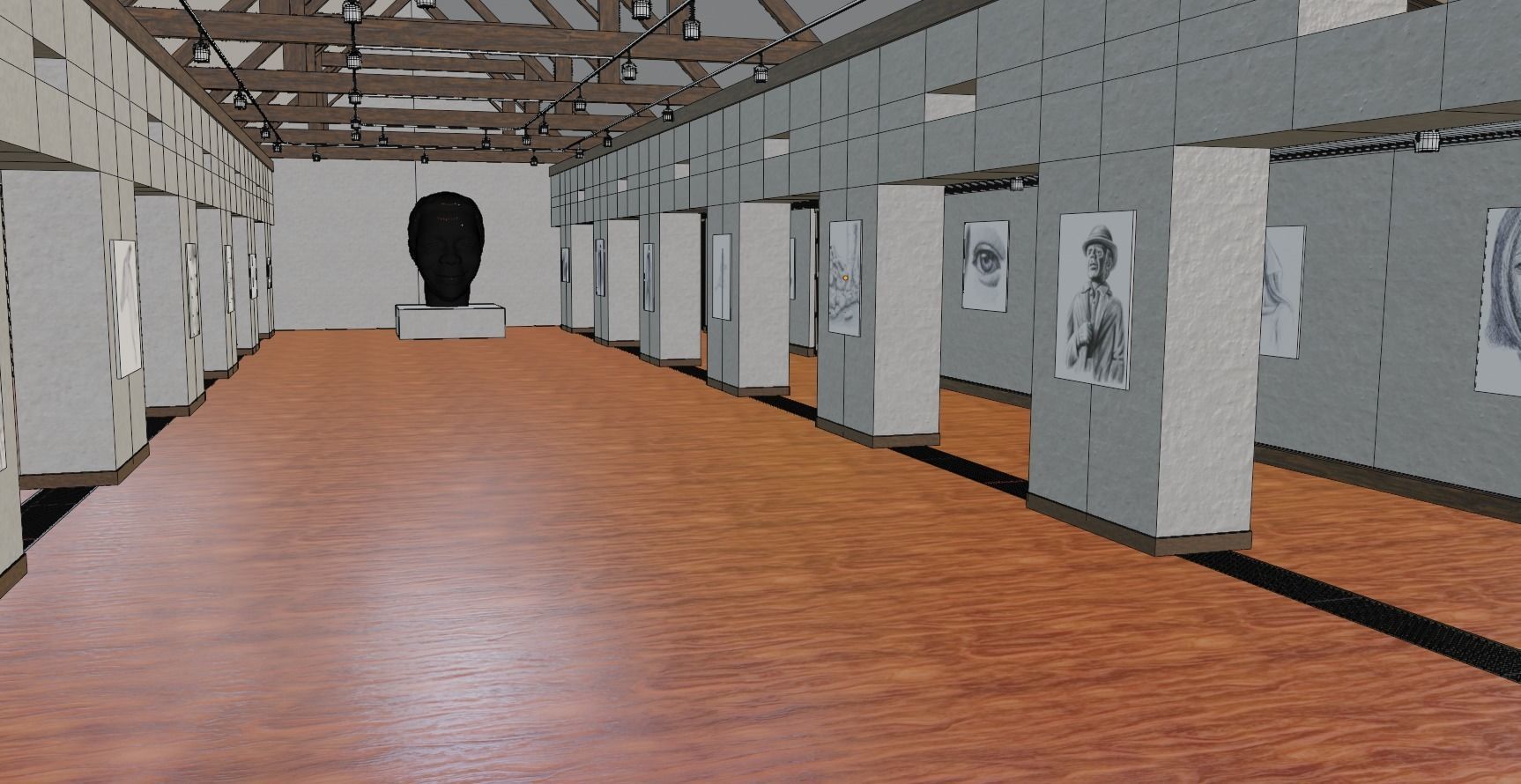 Art Gallery Low-poly 3D model_8