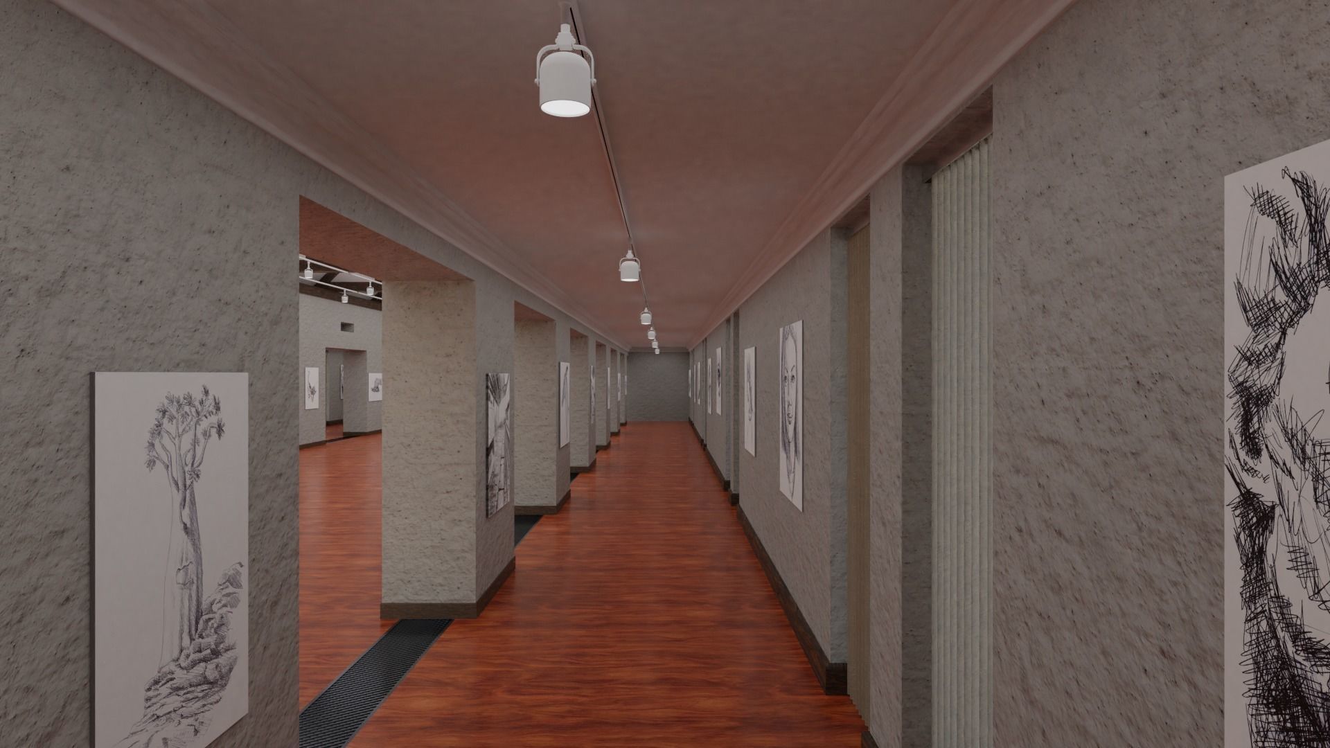 Art Gallery Low-poly 3D model_2