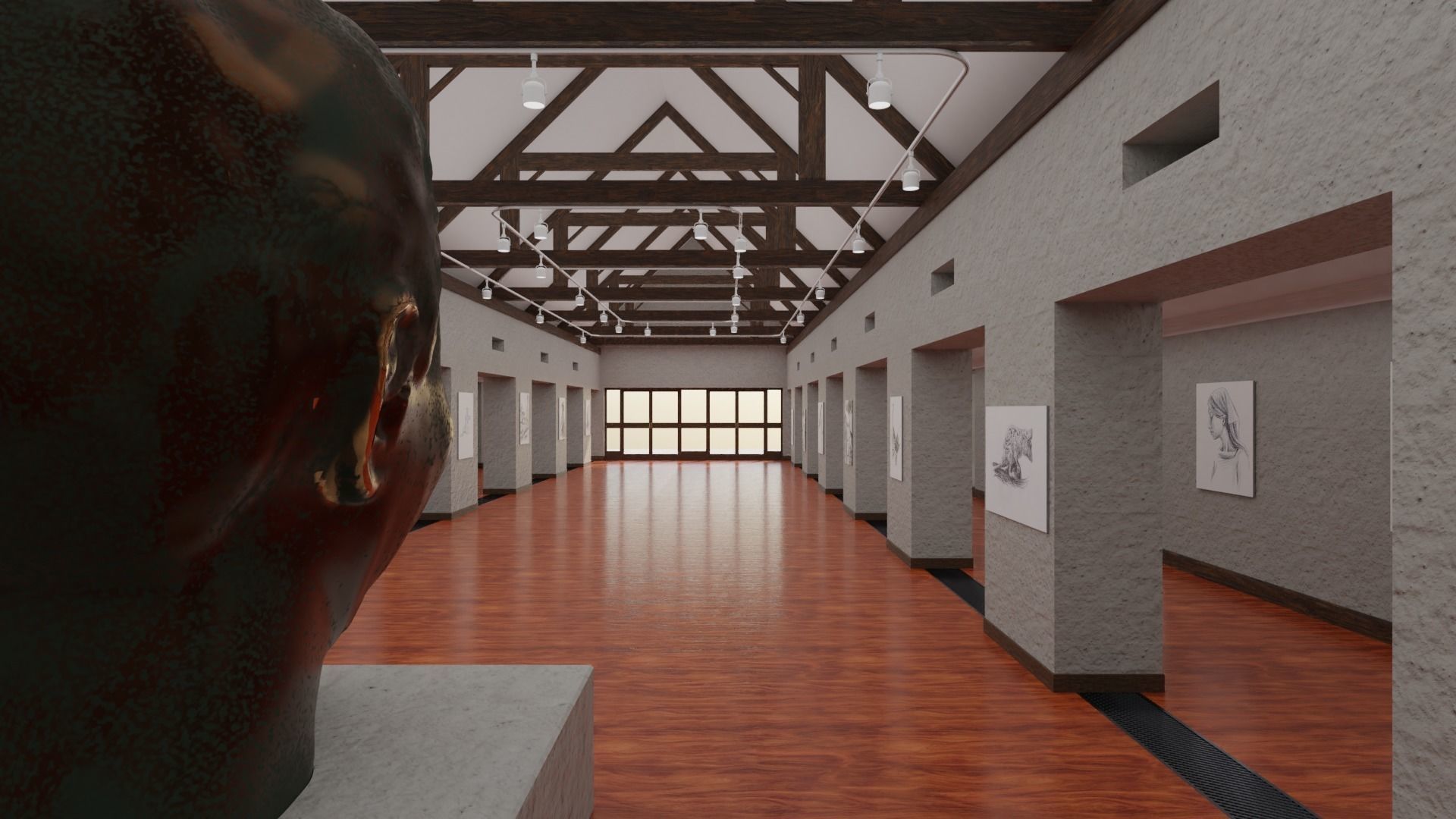 Art Gallery Low-poly 3D model_3