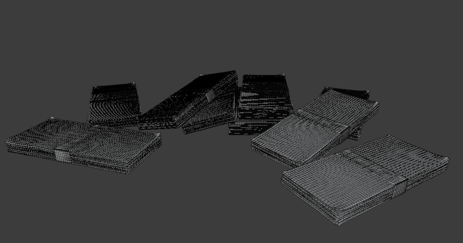 Money Stack - Dropped - 100 Dollars - Coins -High Quality  3D model_8