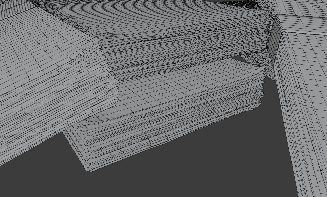 Money Stack - Dropped - 100 Dollars - Coins -High Quality  3D model_9