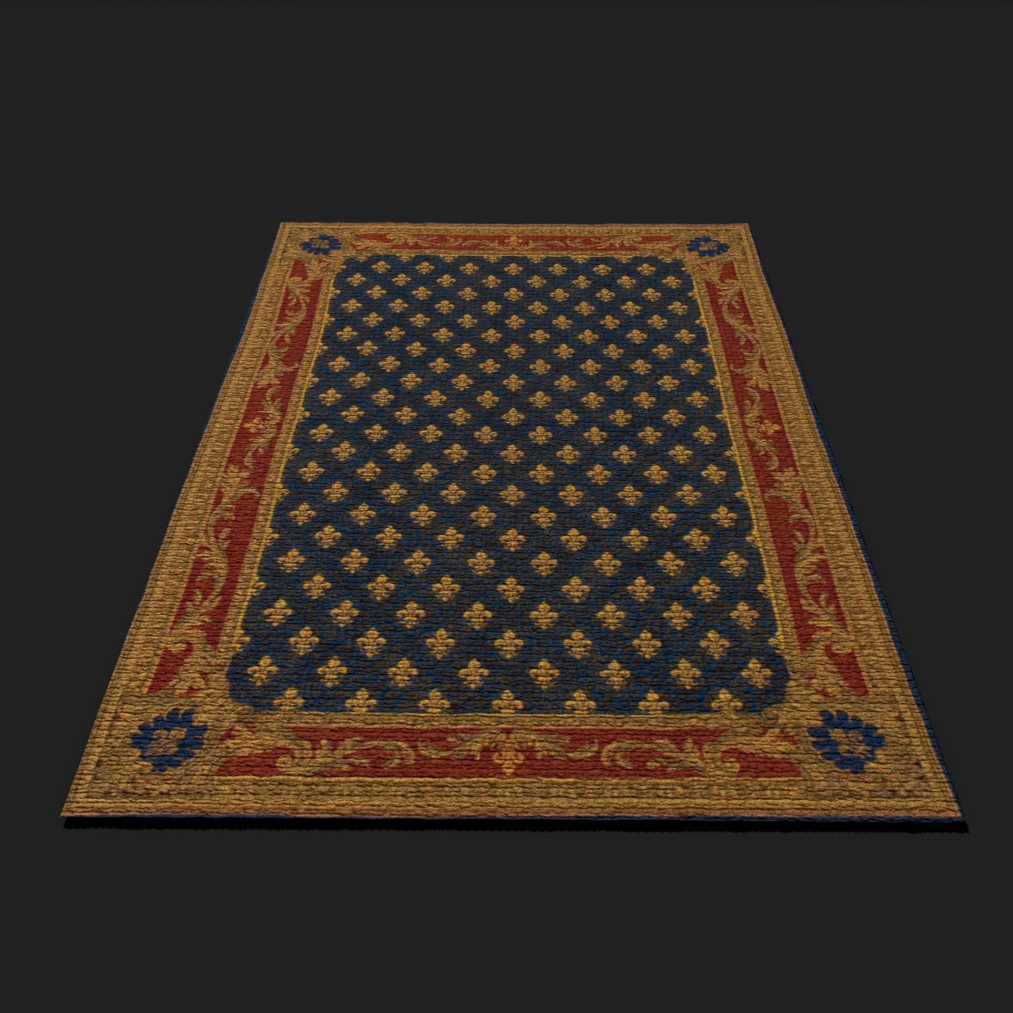 Five Highly Detailed Medieval Style Tapestries 3D Model Collection_60